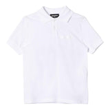 Dsquared2 Polo Tinta Unita Con Stampa Bianco Per Bambino
