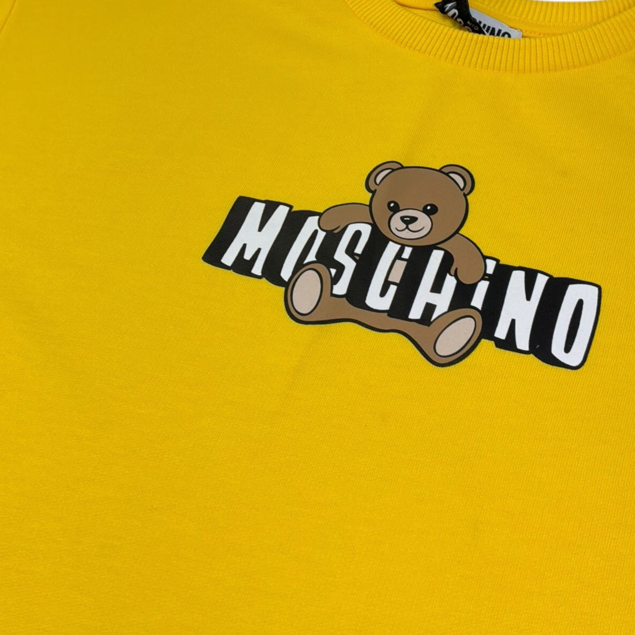 Moschino Abito Mezza Manica Tinta Unita con Stampa per Bambina HDV0HL GIALLO MOSCHINO 