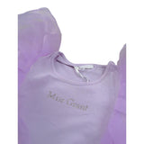 Miss Grant Top tinta unita con Rouches Lilla per Bambina MG1091 LILLA MISS GRANT 