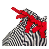 abito giromanica fantasia a righe con fiocchi in contrasto BS10WB023 BIANCO/BLU PICCOLA LUDO 