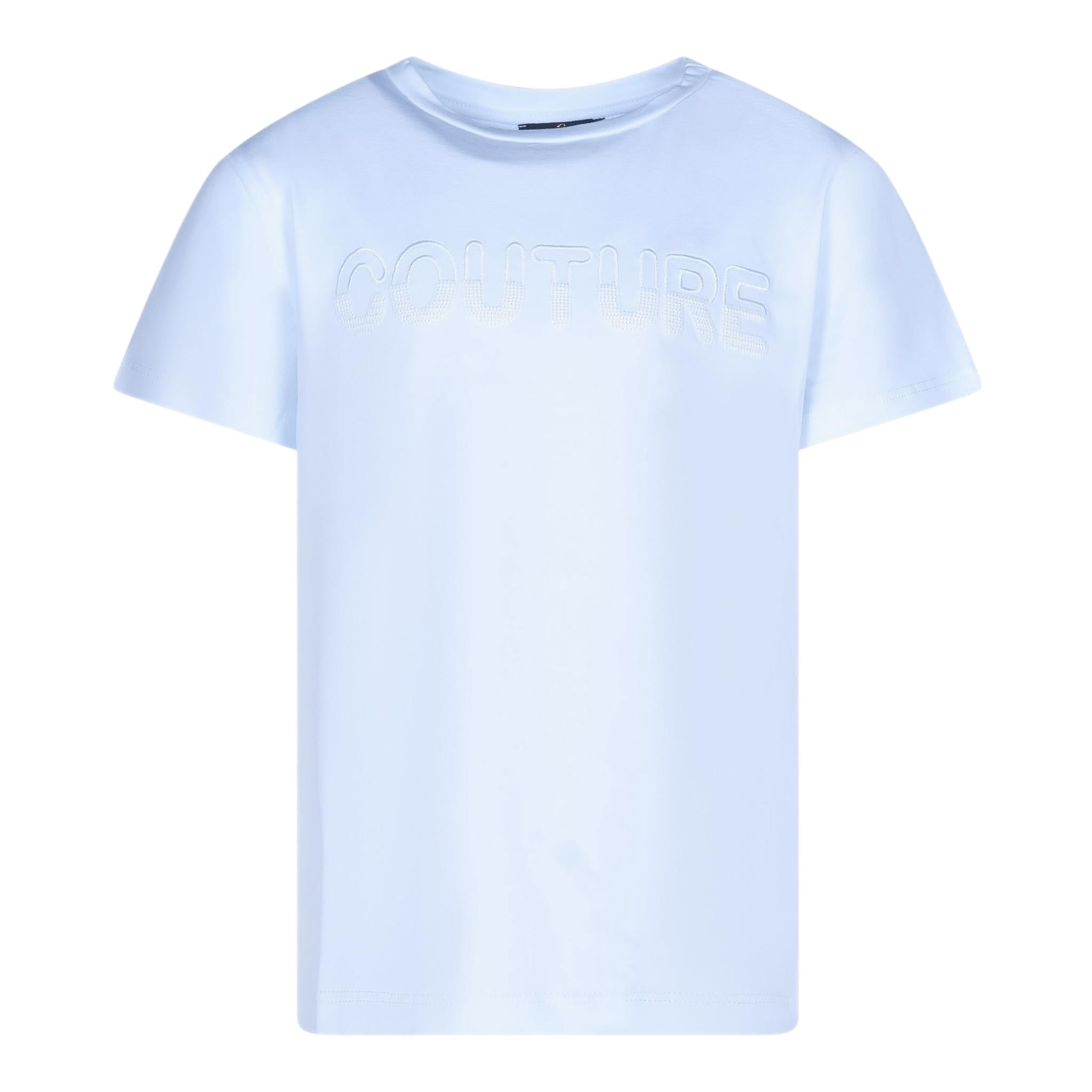 Fun & Fun T-Shirt Girocollo Tinta Unita con Paillettes con Spilla per Bambina FNCJTS16390 BIANCO FUN & FUN 