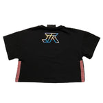 JOHN RICHMOND t-shirt crop tinta unita con stampa in contrasto Nero per Bambina RGA25224TS NERO JOHN RICHMOND 