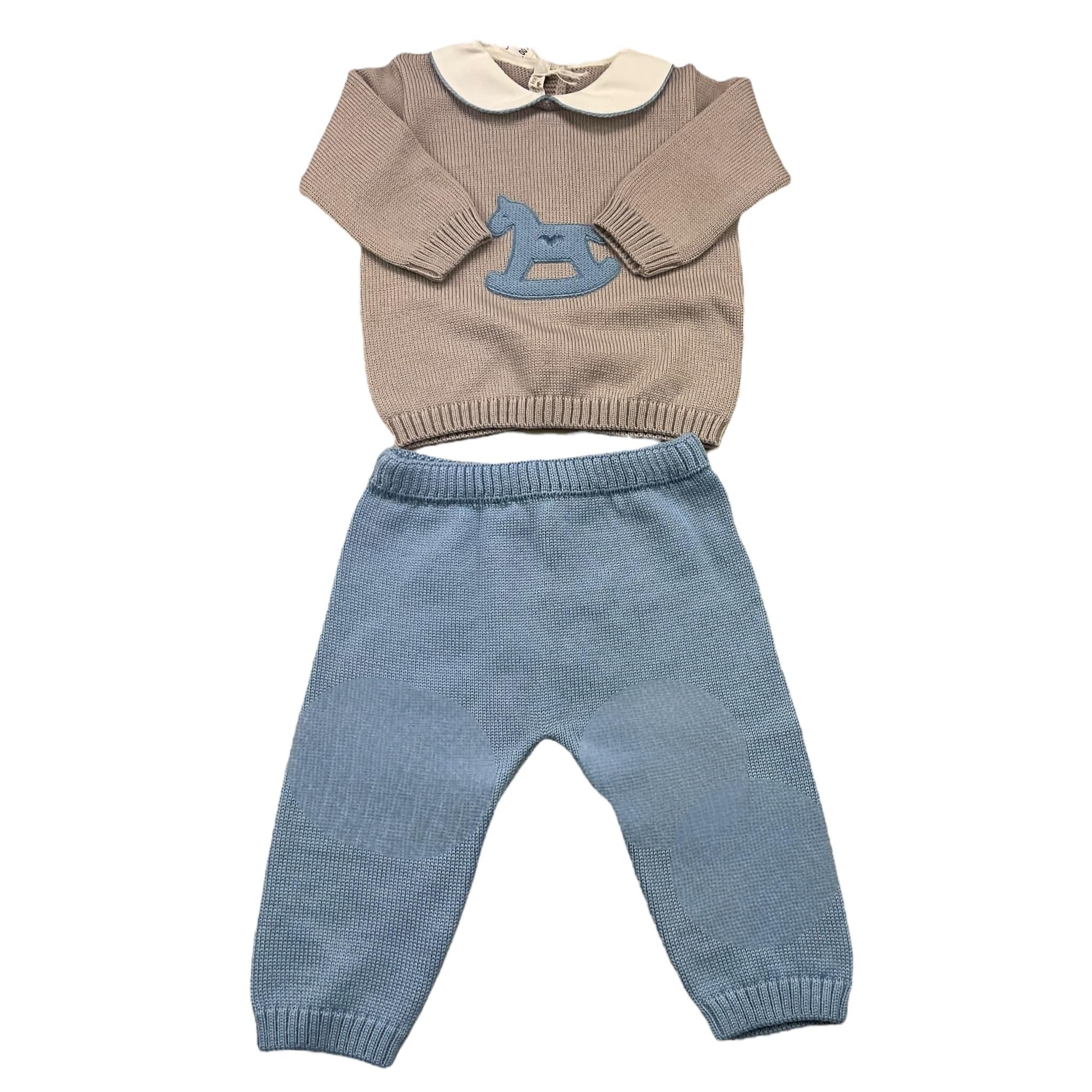 BABY LORD completo3 pezzi maglia-pantalone-babbucce Azzurro per Neonato 522 AZZURRO BABY LORD 