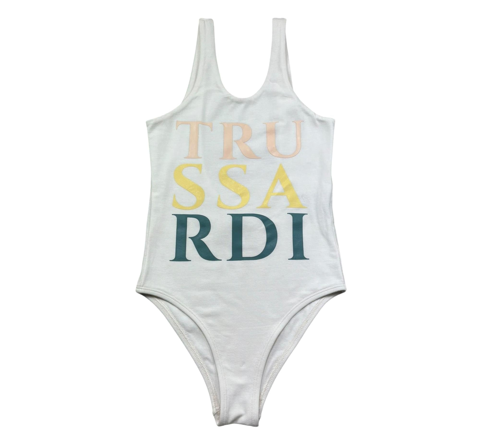 Trussardi Costume Intero Tinta Unita con Logo per Bambina TGP26025CO BIANCO TRUSSARDI 