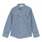 Trussardi Camicia tinta unita Manica Lunga In Denim Azzurro per Bambino TBP25062CAX AZZURRO TRUSSARDI 