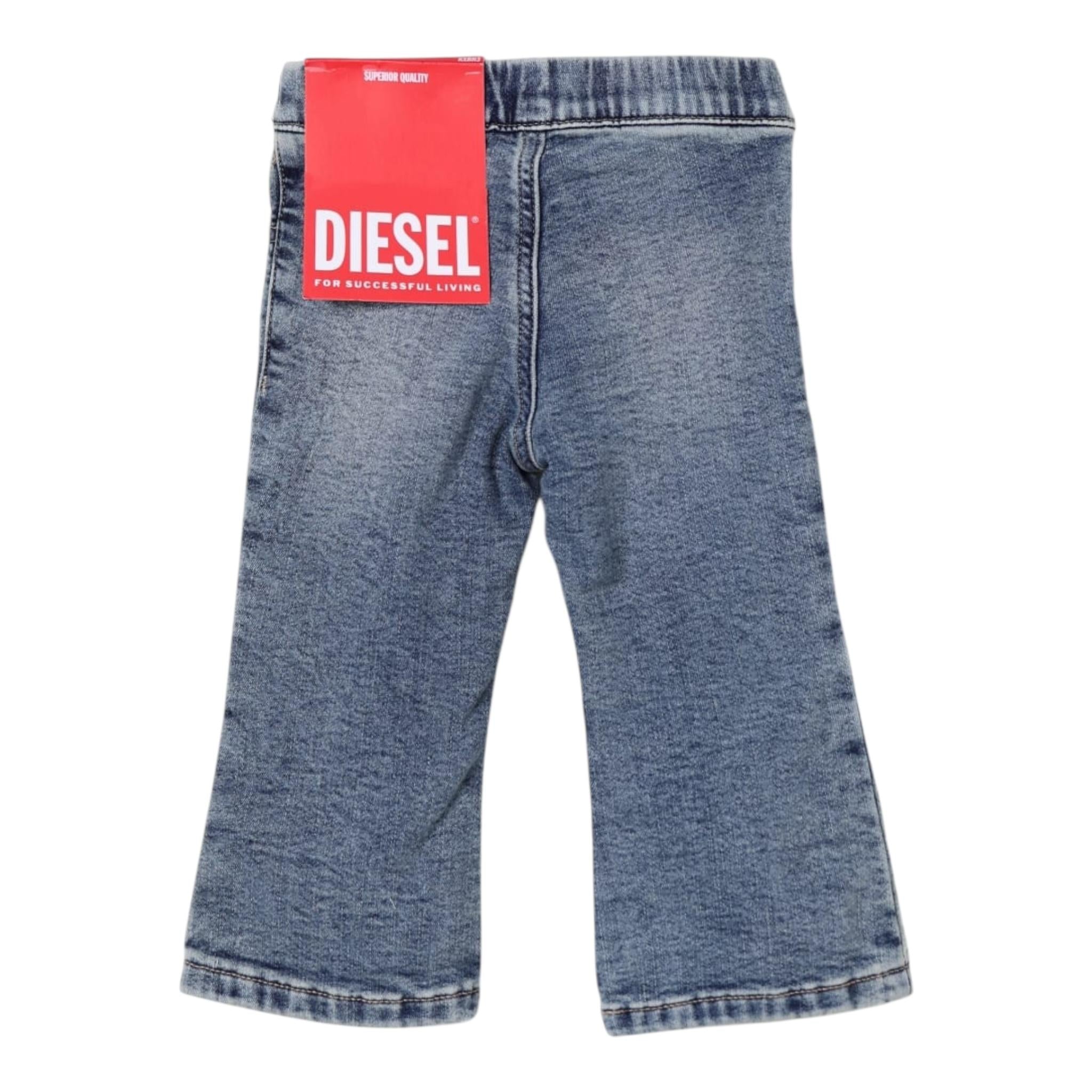 Diesel Jeans Tinta Unita con Eladtico In Vita per Neonata K00649N AZZURRO DIESEL 