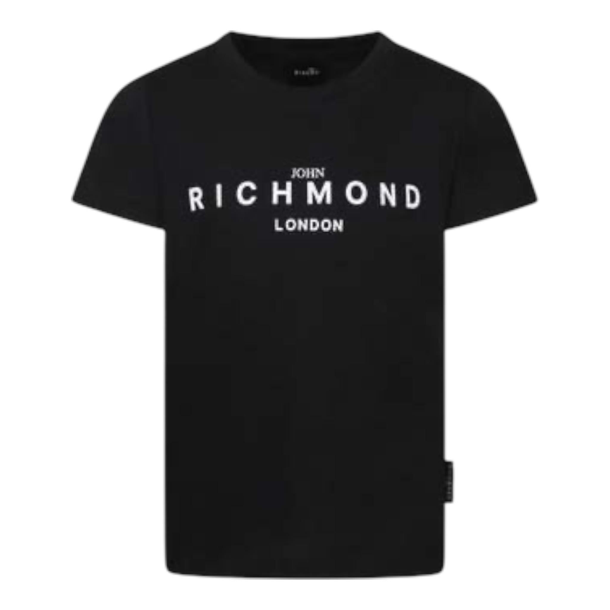 John Richmond T-Shirt Girocollo Tinta Unita con Stampa per Bambino RBP25003TSJ NERO JOHN RICHMOND 