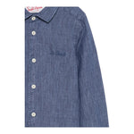 Saint Barth Camicia Tinta Unita con Logo per Bambino LINENDENIM BLU SAINT BARTH 