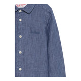 Saint Barth Camicia Tinta Unita con Logo per Bambino LINENDENIM BLU SAINT BARTH 