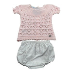 Juliana Completo 2 Pezzi T-Shirt In Maglia-Culotte per Neonata 25065 ROSA JULIANA 