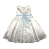 Bella Brilli Abito Cerimonia Tinta Unita Giromanica Con Tulle Bianco Per Bambina