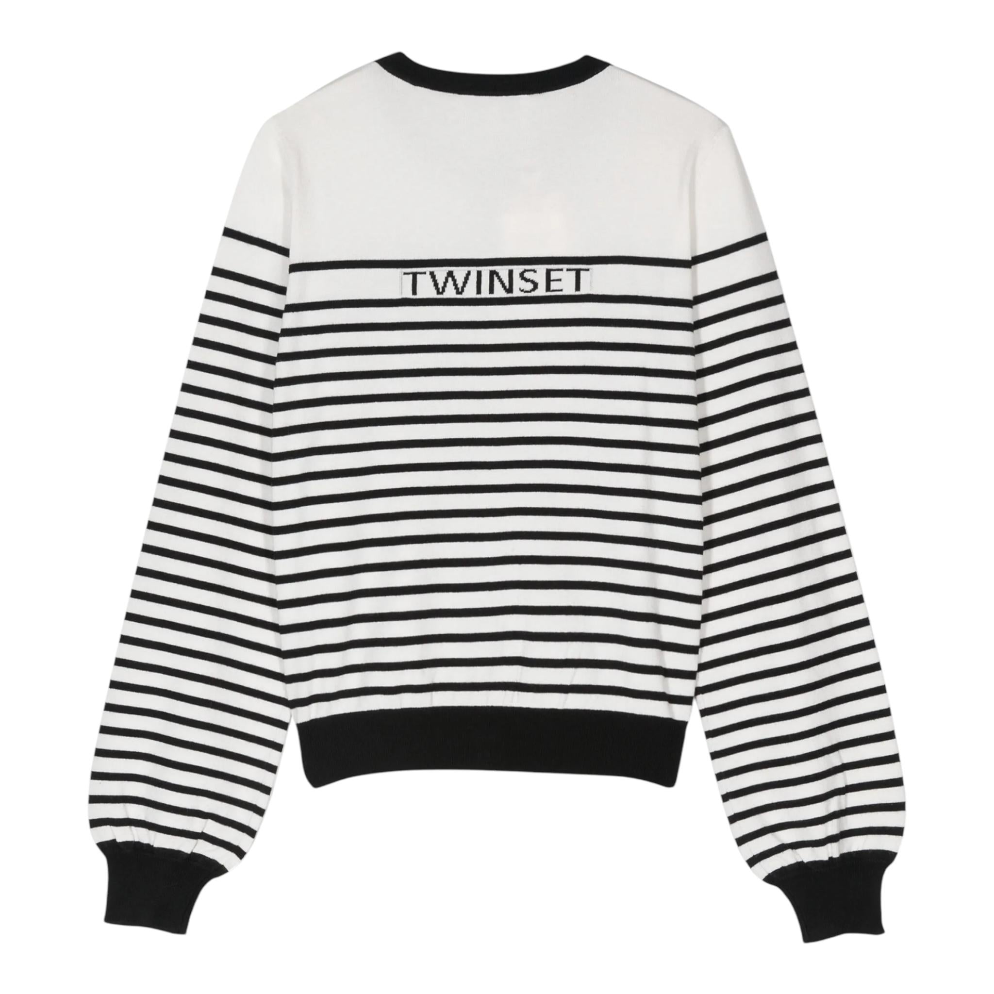 TWINSET cardigan fantasia a righe Panna per Bambina 242GJ3031 PANNA TWINSET 