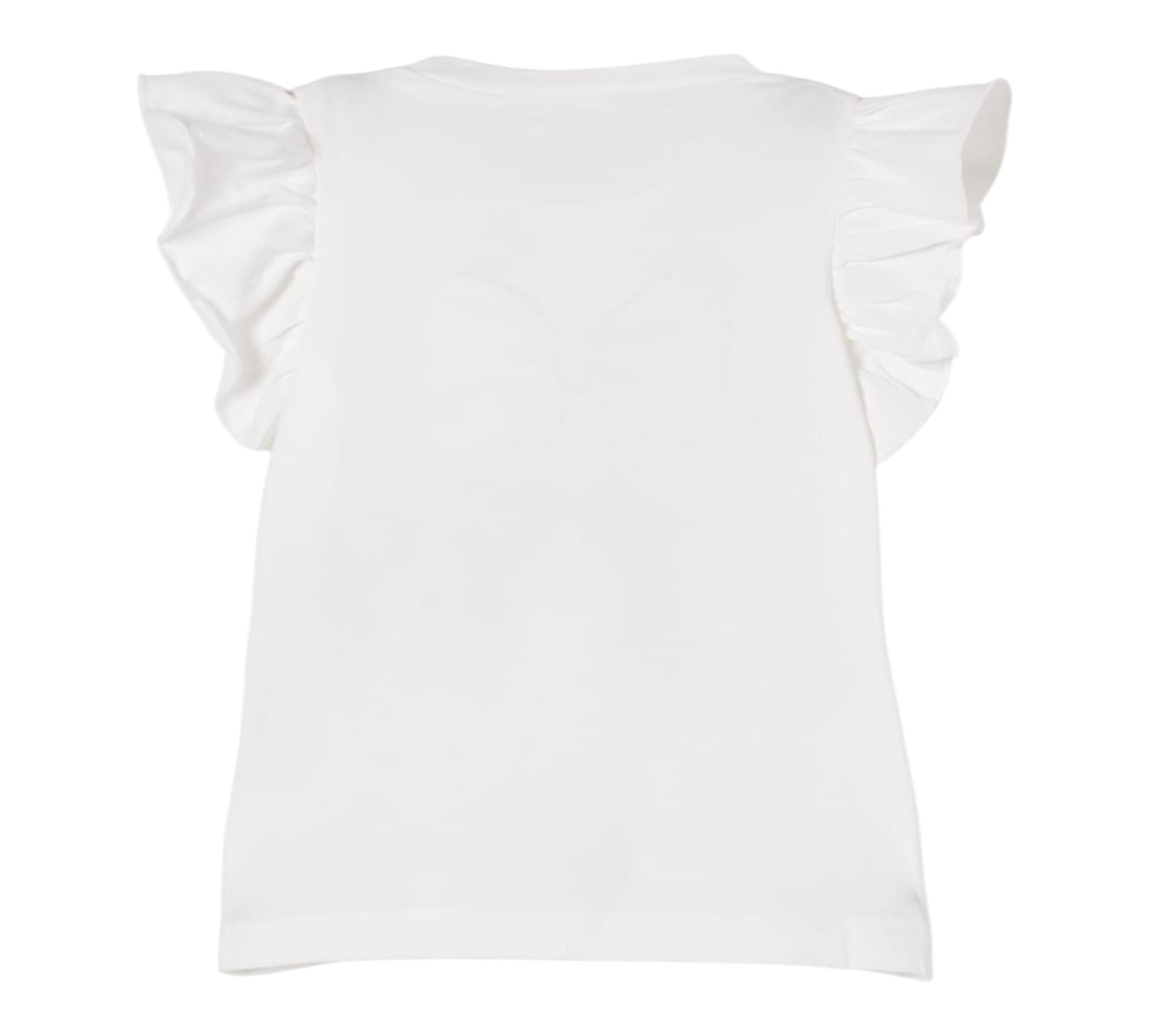 Liu Jo T-Shirt Girocollo Tinta Unita con Stampe per Bambina KA5084 BIANCO LIU JO 