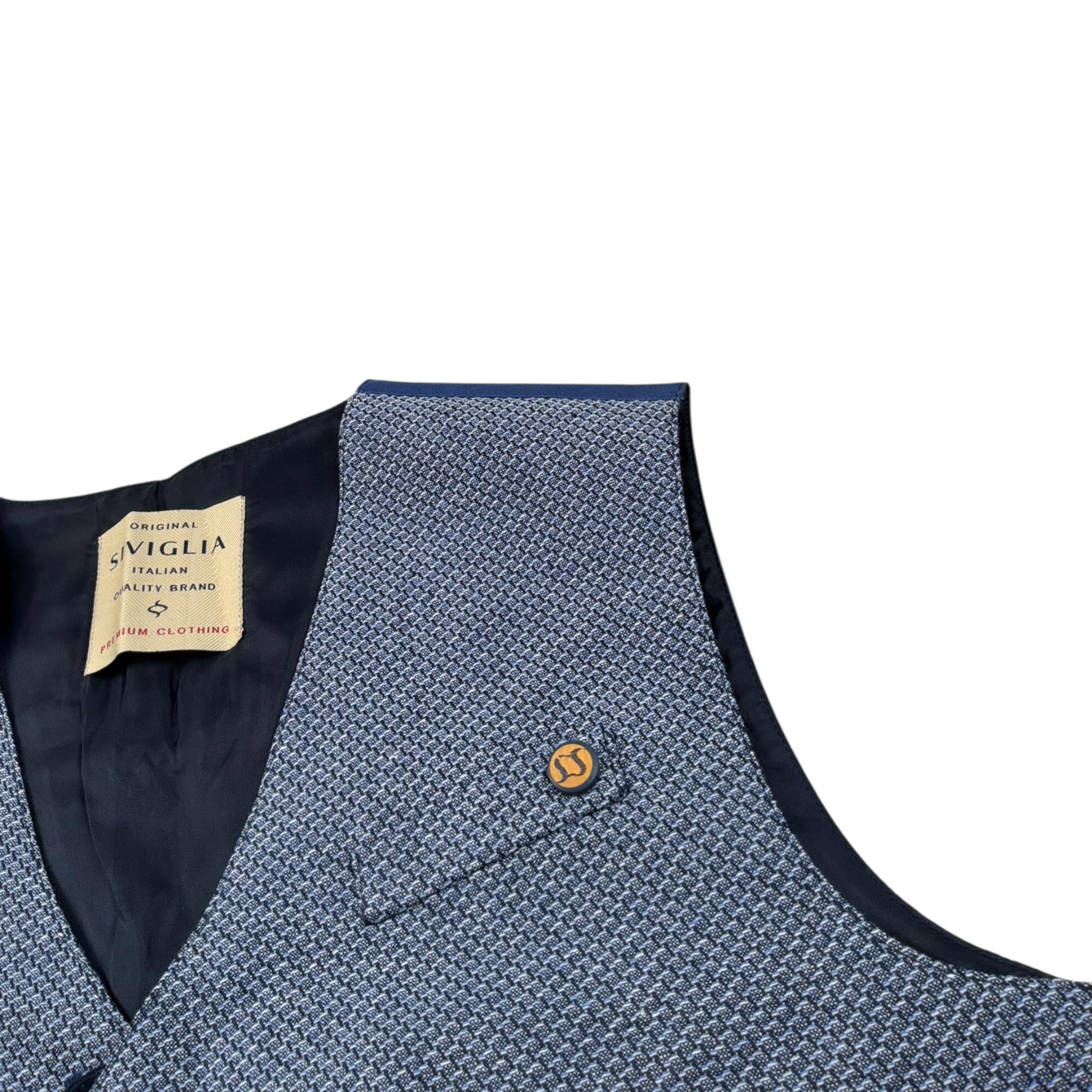 Siviglia Gilet tinta unita con Fantasia Blu per Bambino GLS500J BLU SIVIGLIA 