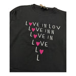 DIXIE shirt girocollo tinta unita con stampe in contrasto Nero per Bambina LB38030G42 NERO DIXIE 