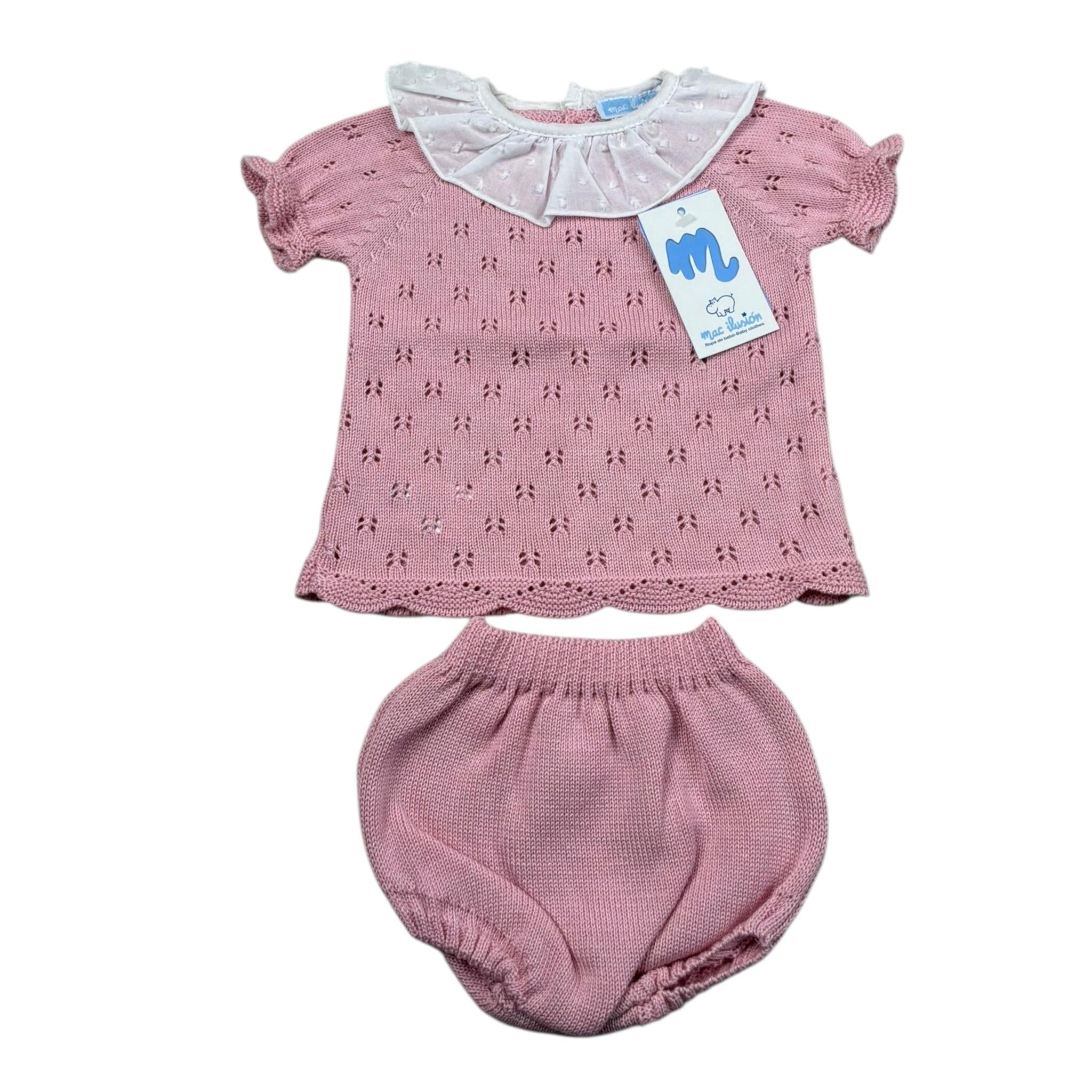 Mac Ilusio'N Completo 2 Pezzi Maglia-Coulotte per Neonata 9621 ROSA MAC ILUSIO'N 