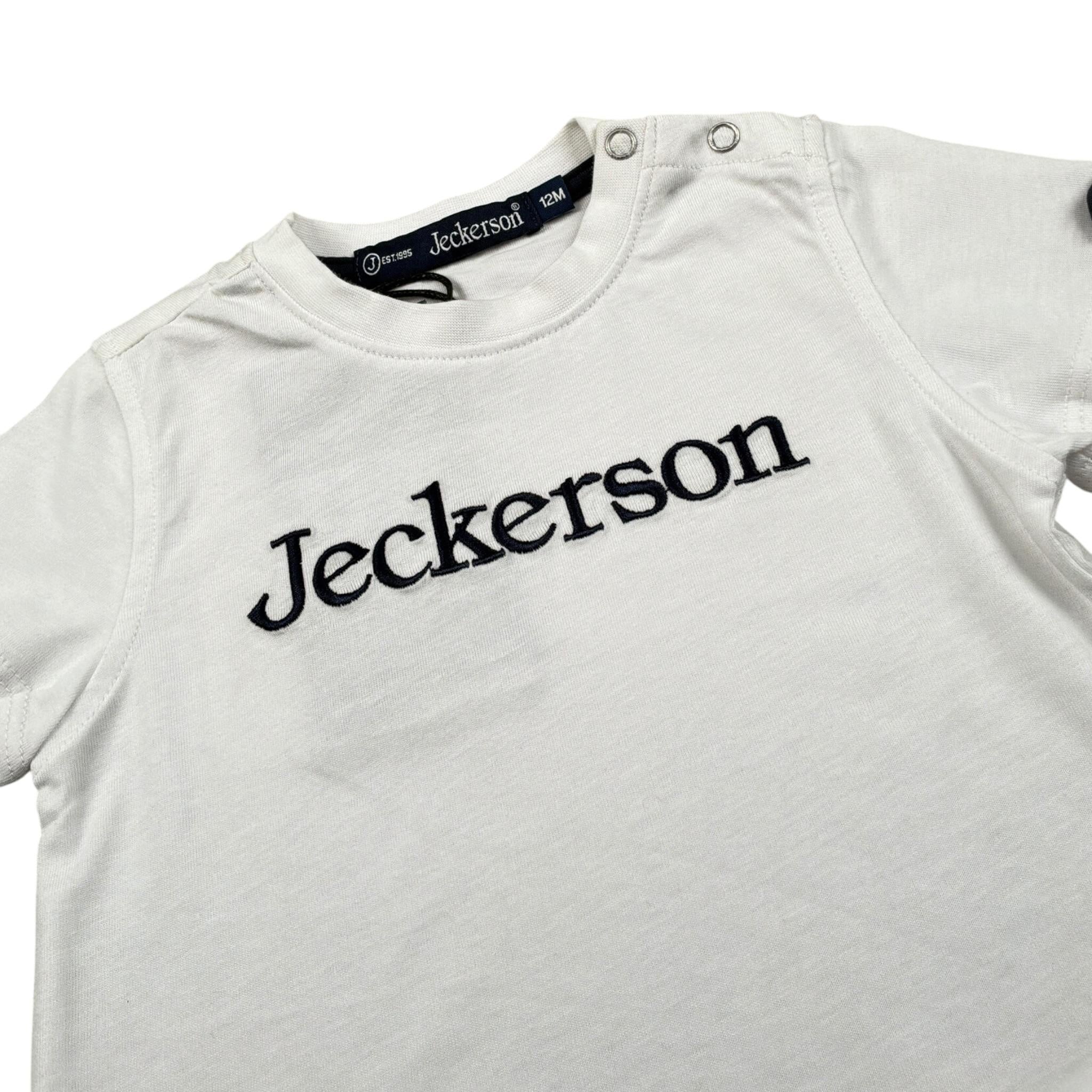 Jeckerson T-Shirt Girocollo tinta unita con Stampa Bianco per Neonato JN3459 BIANCO JECKERSON 