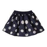 MINI BANDA gonna tinta unita con fantasia pois Blu per Neonata 3A770 BLU MINI BANDA 