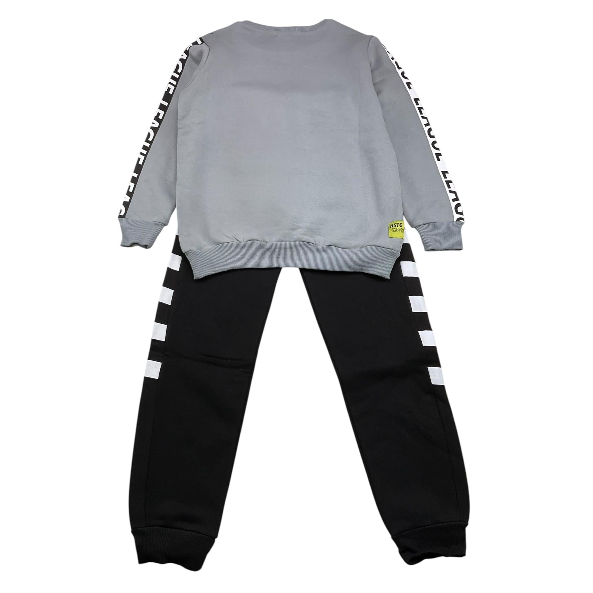 HASHSTAG FOR BOYS completo 2 pezzi felpa-pantalone bicolore Grigio per Bambino 3707 GRIGIO HASHSTAG FOR BOYS 