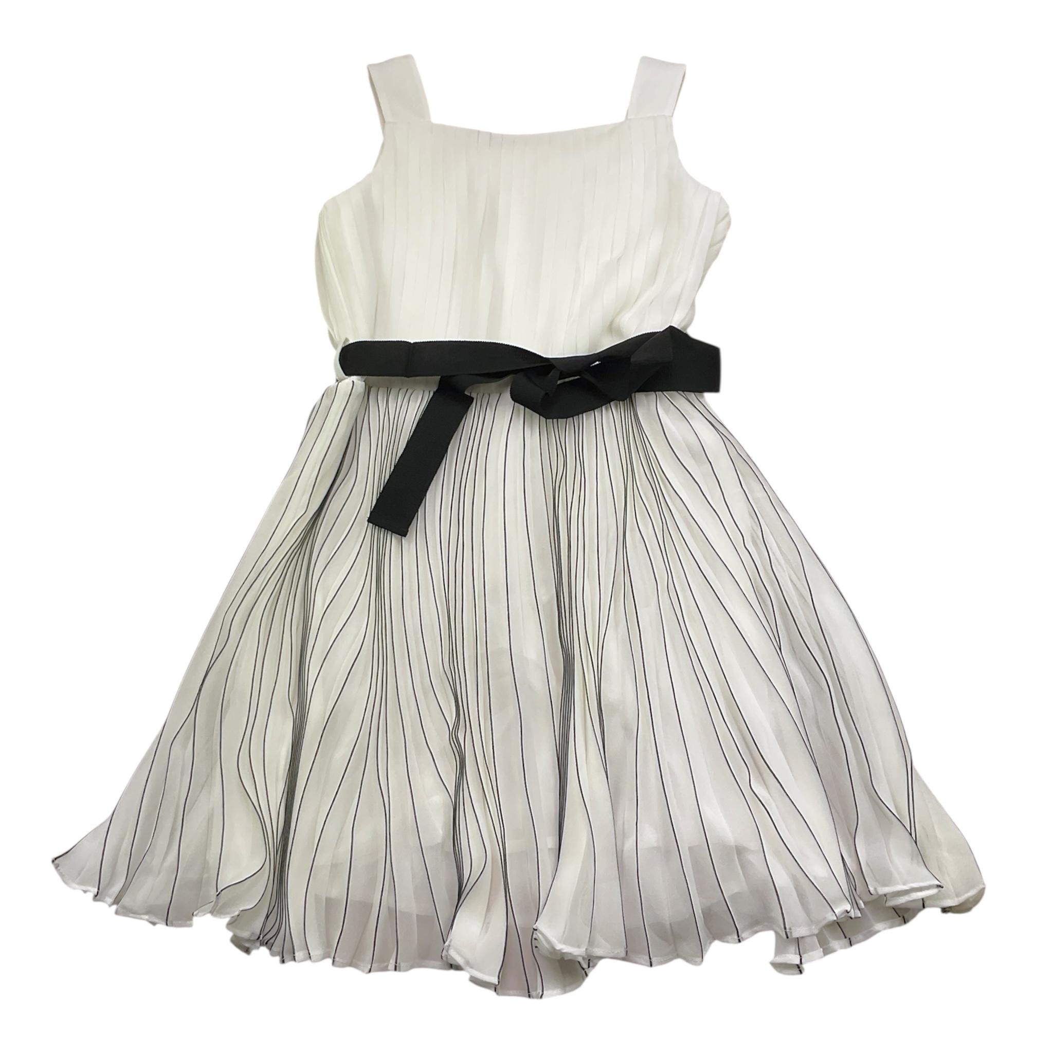 Liu Jo Abito Tinta Unita con Cintura E Fantasia A Righe per Bambina GA5070 BIANCO LIU JO 