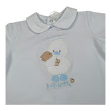 Lalalu' Pagliaccetto Tinta Unita con Stampa per Neonato PAL505PM AZZURRO LALALU' 