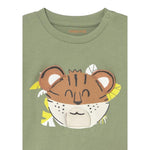 Mayoral T-Shirt Girocollo Tinta Unita con Stampa per Neonato 1055 VERDE MAYORAL 