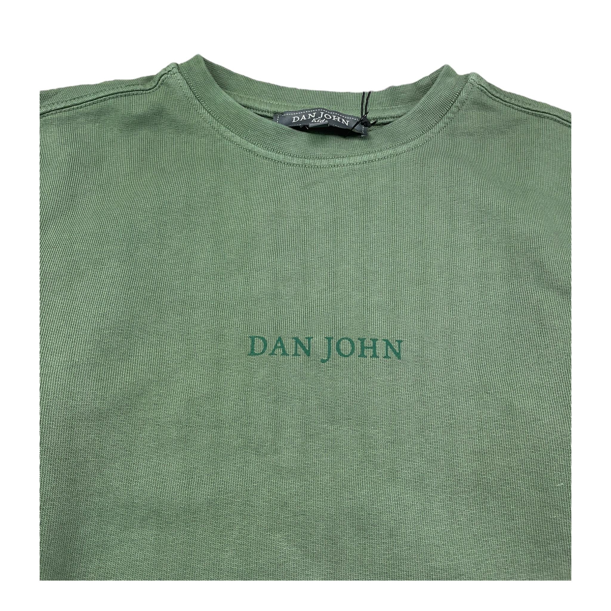 Dan John Felpa Chiusa Girocollo Tinta Unita con Logo per Bambino MFD5101J VERDE DAN JOHN 