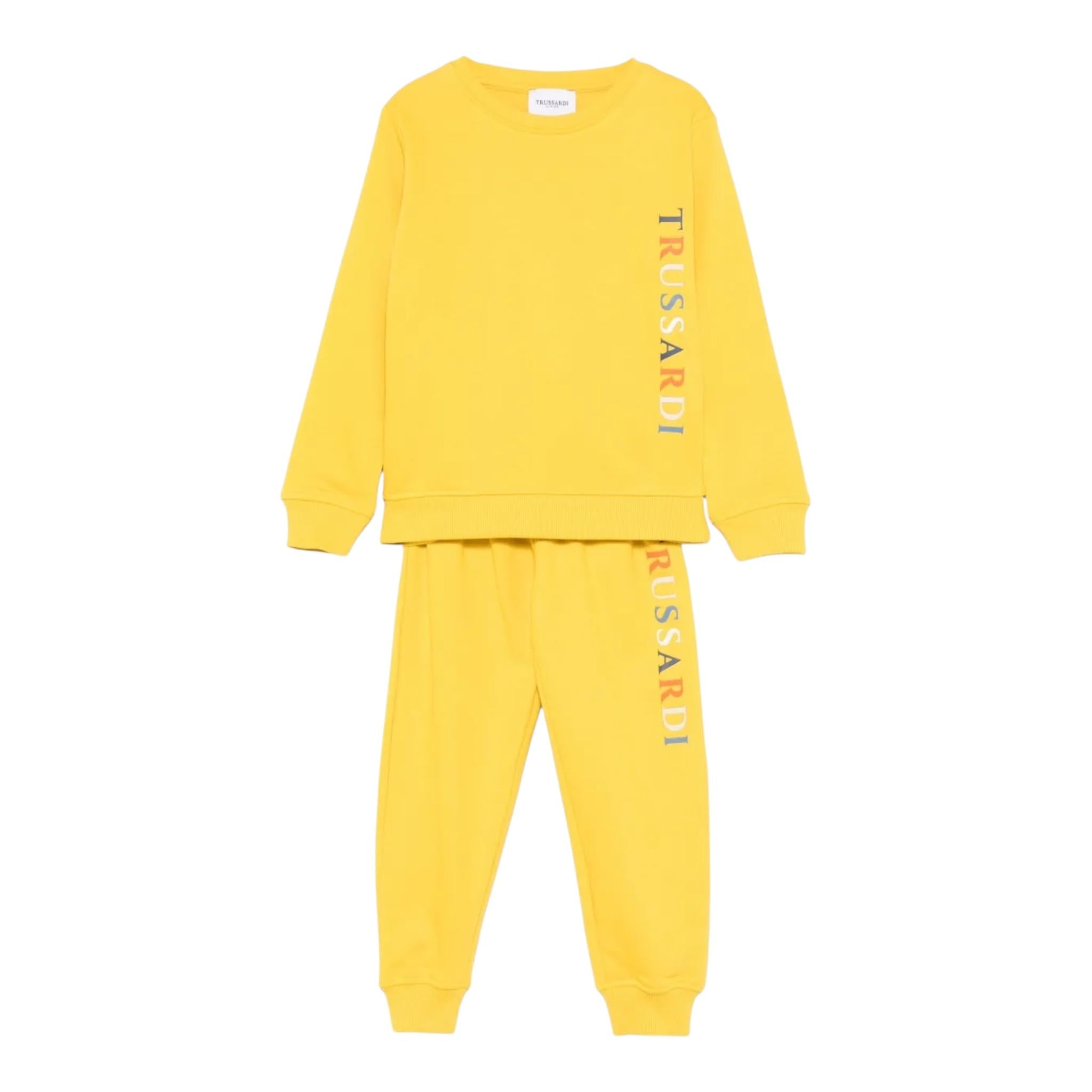 TRUSSARDI completo 2pz felpa-pantalone tinta unita Giallo per Bambino TIA24121CF GIALLO TRUSSARDI 
