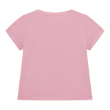 Guess T-Shirt Girocollo Tinta Unita con Stampa per Neonata A5GI03K6YW4 ROSA GUESS 
