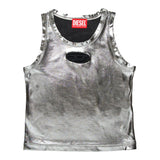 Diesel Canotta Tinta Unita con Logo per Bambina J02178XXX ARGENTO DIESEL 