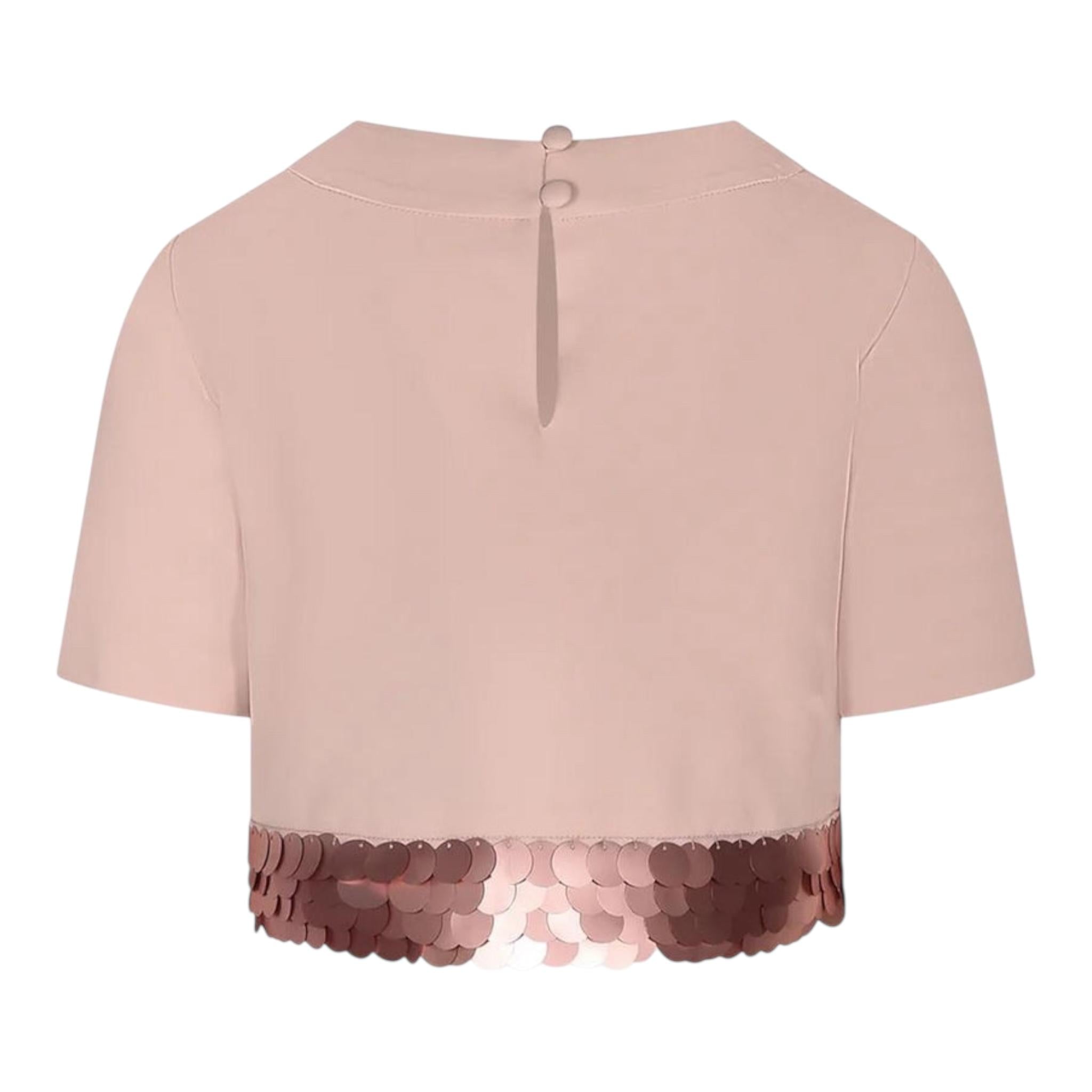 Fun & Fun Camicia Mezza Manica Tinta Unita Paillettes per Bambina FCJTRP01065 ROSA FUN & FUN 