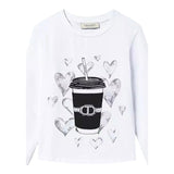 TWINSET shirt girocollo tinta unita con logo Bianco per Bambina 242GJ2430 BIANCO TWINSET 