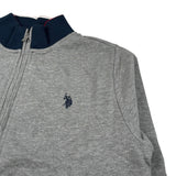 U.S. Polo Assn Felpa con Zip tinta unita con Profili In Contrasto Grigio per Bambino 58752602 GRIGIO U.S. POLO ASSN 