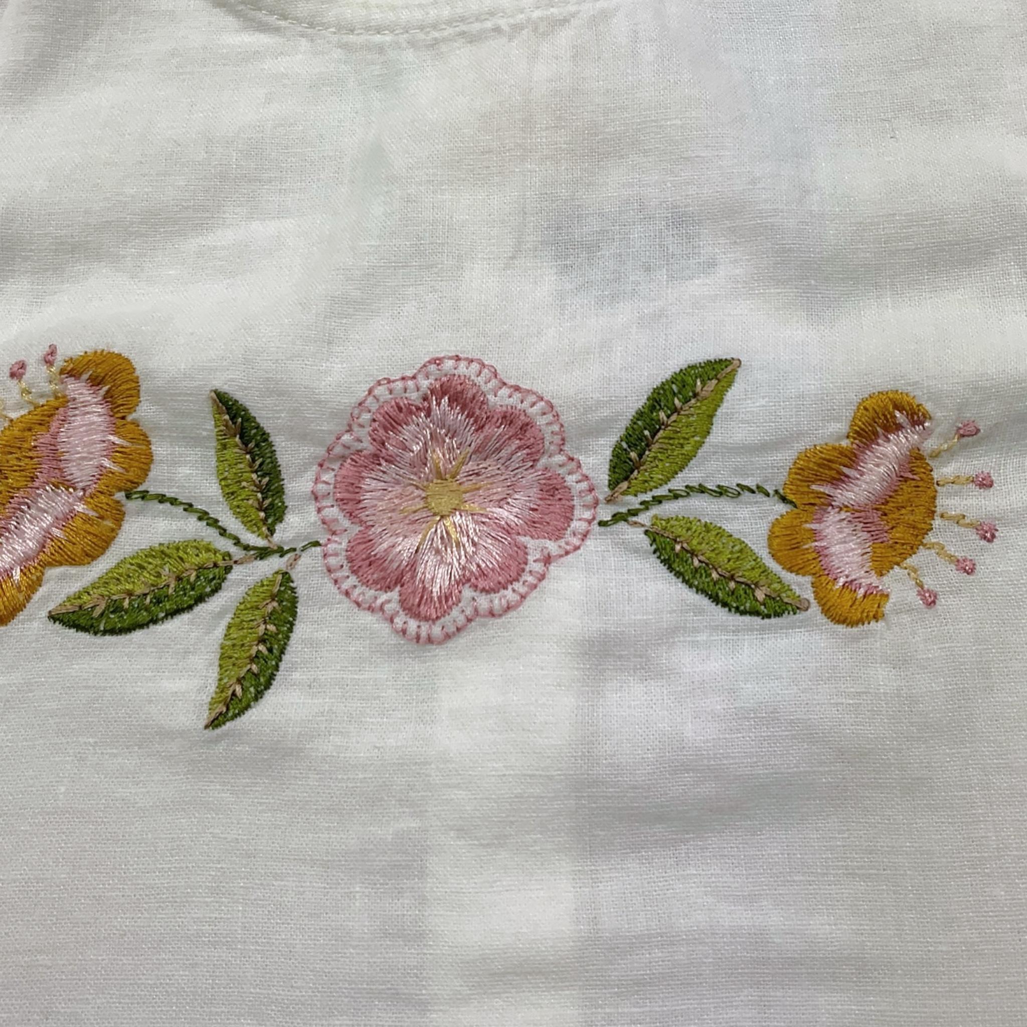 Babe & Tess Canotta Tinta Unita con Fantasia Fiori per Bambina 26518013 BIANCO BABE & TESS 