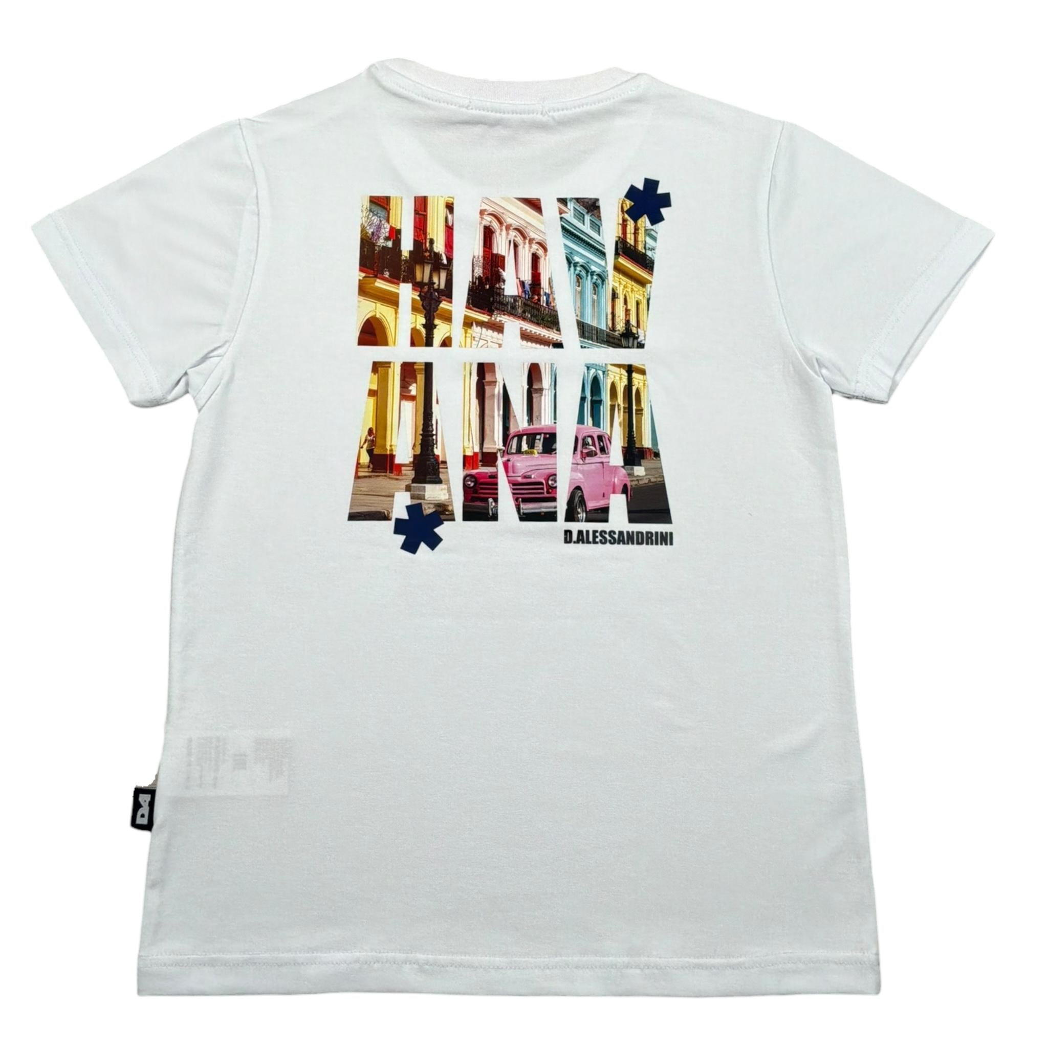 Daniele Alessandrini T-Shirt Girocollo Tinta Unita con Stampa per Bambino 1236M00053 BIANCO DANIELE ALESSANDRINI 