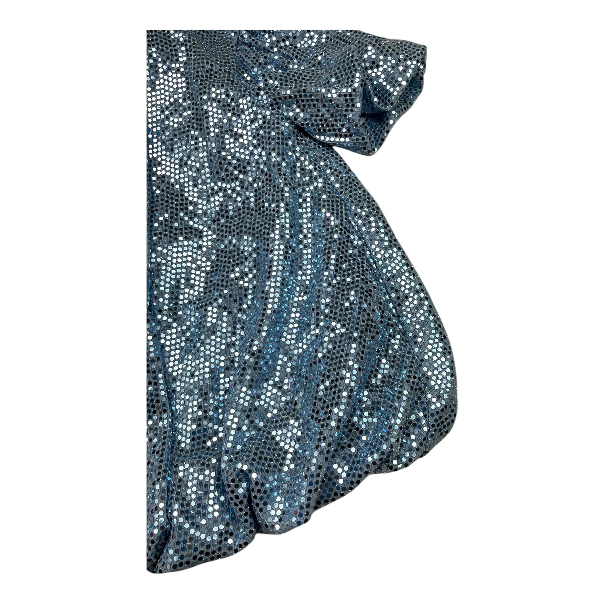 MISS GRANT abito mezza manica tinta unita paillettato Azzurro per Neonata MG1178 AZZURRO MISS GRANT 