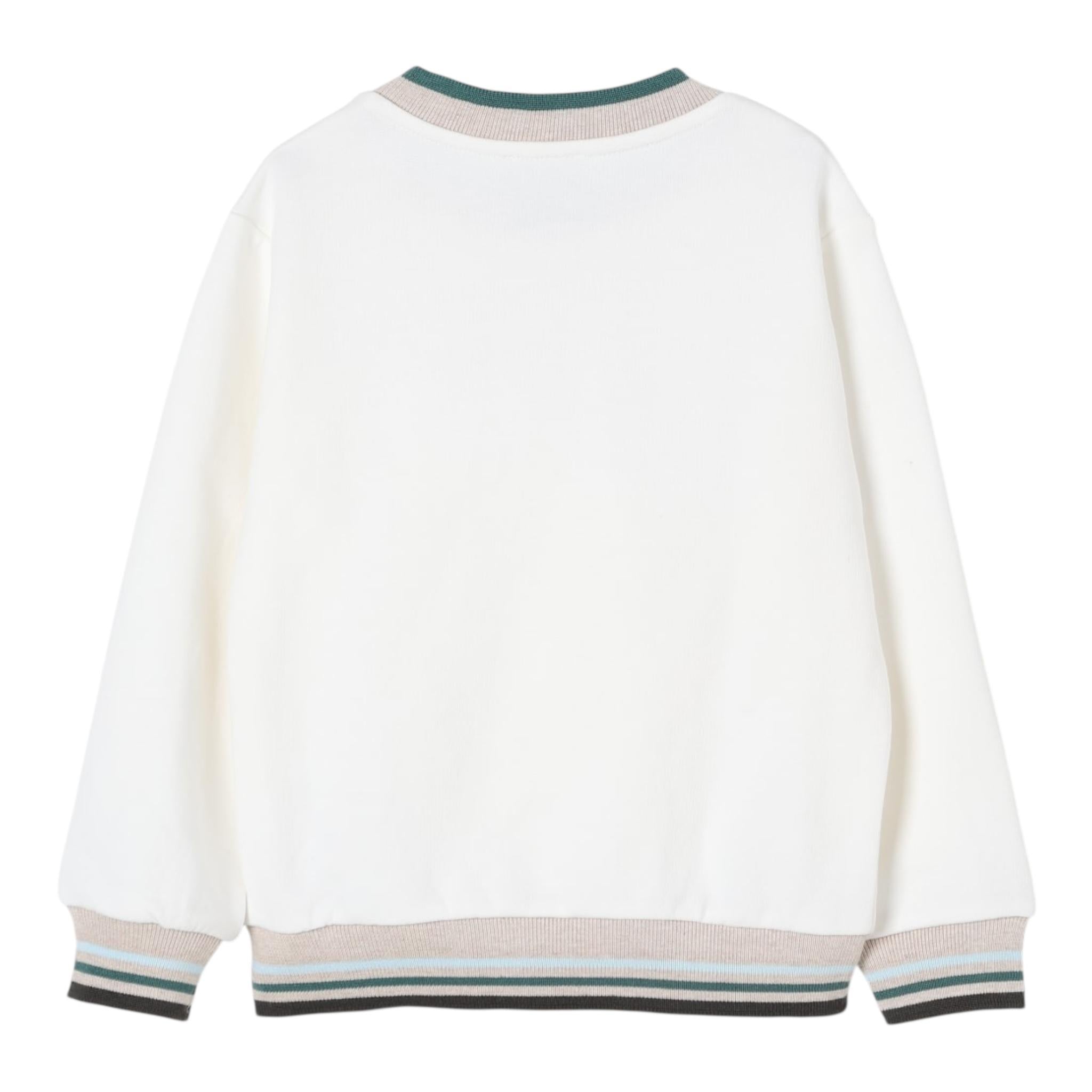 Fay Felpa Tinta Unita con Profili In Contrasto per Bambino FW4P30 BIANCO FAY 