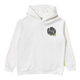 Barrow Kids Felpa Tinta Unita Con Stampa Fronte E Retro E Cappuccio Bianco Per Bambina