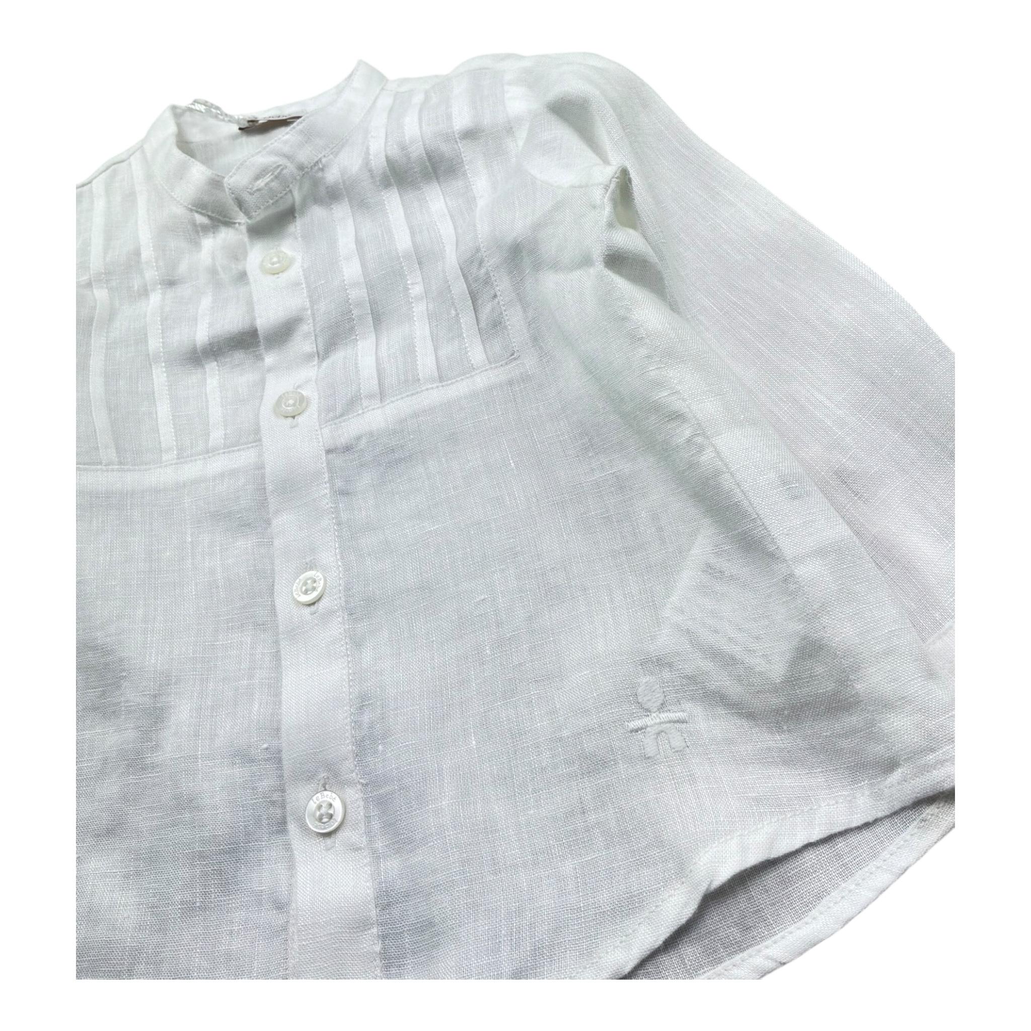 Le Bebe' Camicia Tinta Unita con Colletto Coreano per Neonato LBB5386 BIANCO LE BEBE' 