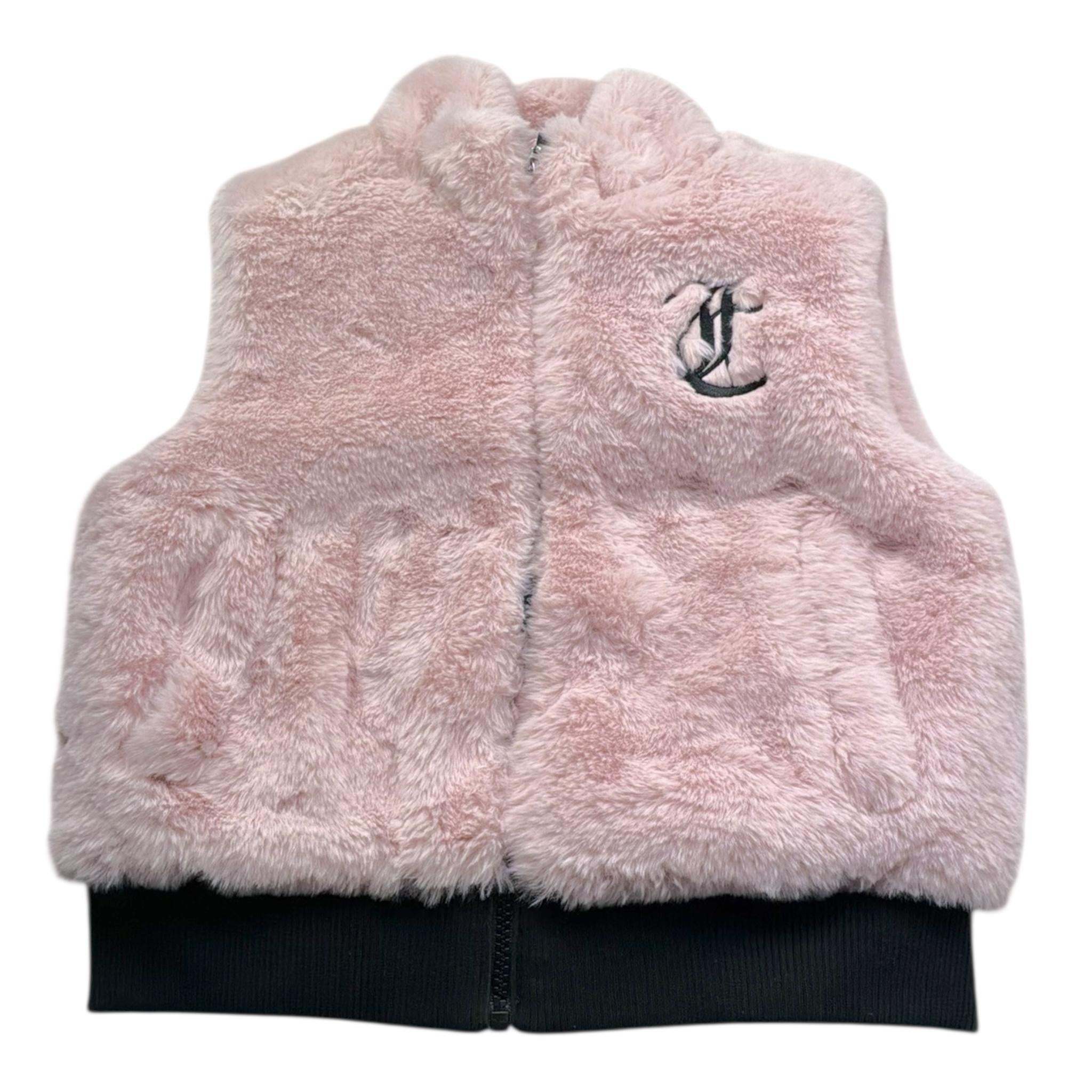 Juicy Couture Giubbino Modello Smanicato Tinta Unita con Zip per Bambina JBX6628 ROSA JUICY COUTURE 
