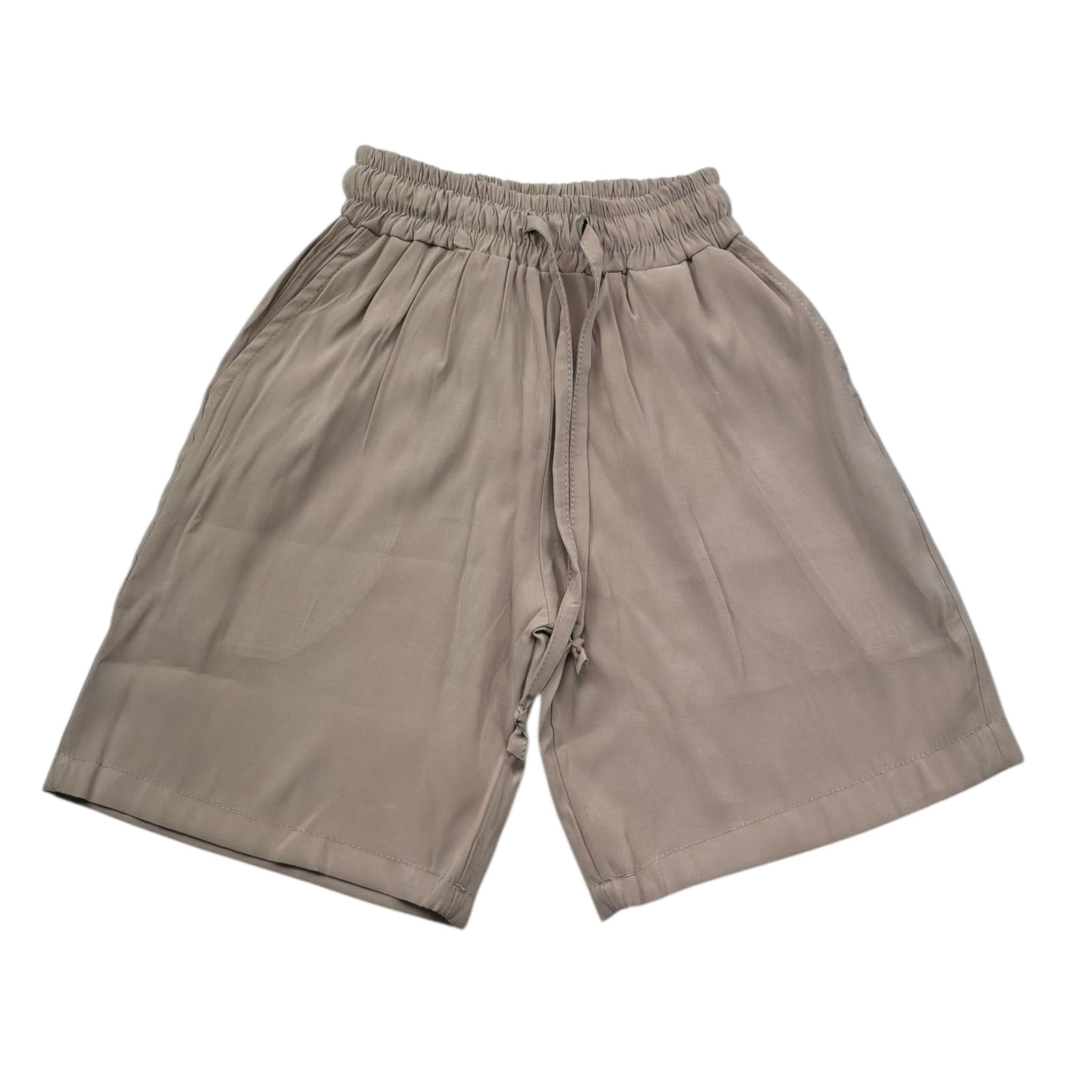 Make Bermuda Tinta Unita con Elastico In Vita per Bambino 306 BEIGE MAKE 
