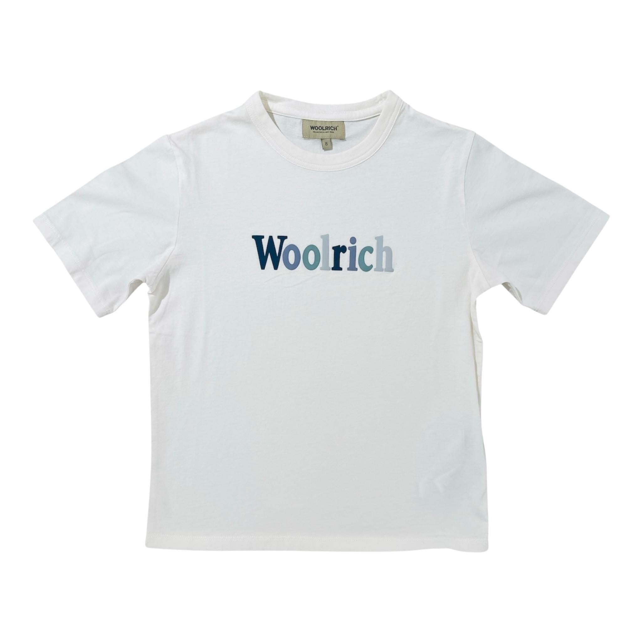 Woolrich T-Shirt Girocollo Tinta Unita con Logo per Bambino CFWKTE0142 PANNA WOOLRICH 