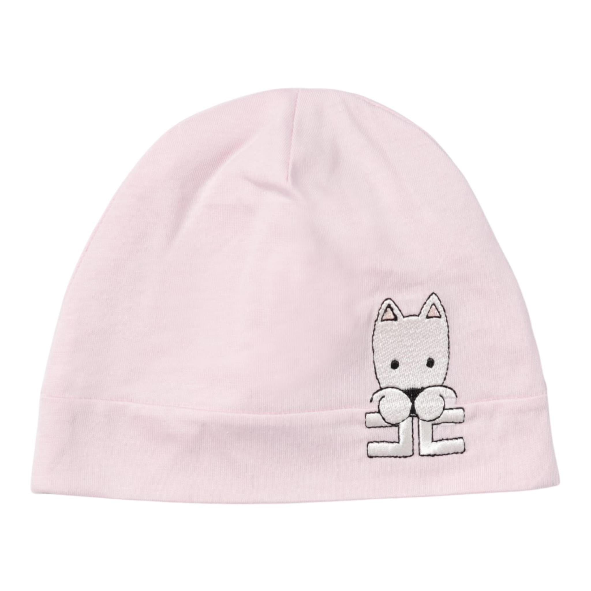 Elisabetta Franchi Cappello Tinta Unita con Ricamo per Neonata ENCP068 ROSA ELISABETTA FRANCHI 