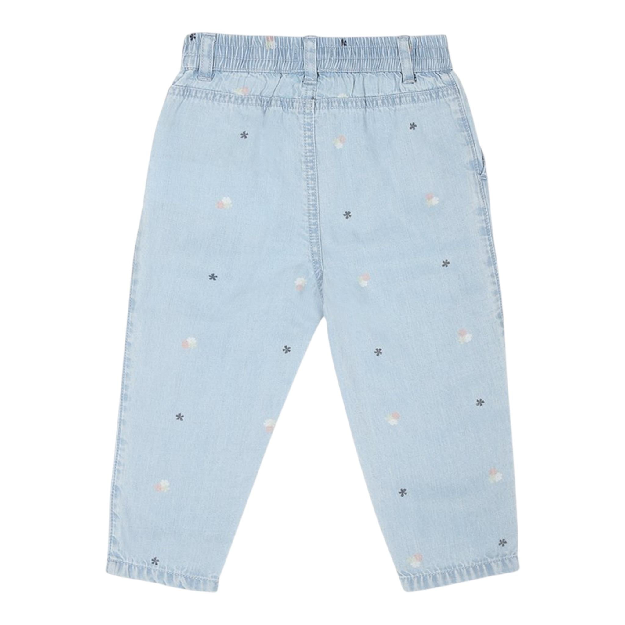 Tommy Hilfiger Pantalone Effetto Denim Tinta Unita con Elastico In Vita per Neonata KN0KN01893 AZZURRO TOMMY HILFIGER 