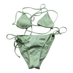 Saint Barth Costume 2 Pezzi Triangolo-Mutandina Tinta Unita per Bambina LEAH VERDE SAINT BARTH 