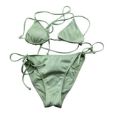 Saint Barth Costume 2 Pezzi Triangolo-Mutandina Tinta Unita per Bambina LEAH VERDE SAINT BARTH 