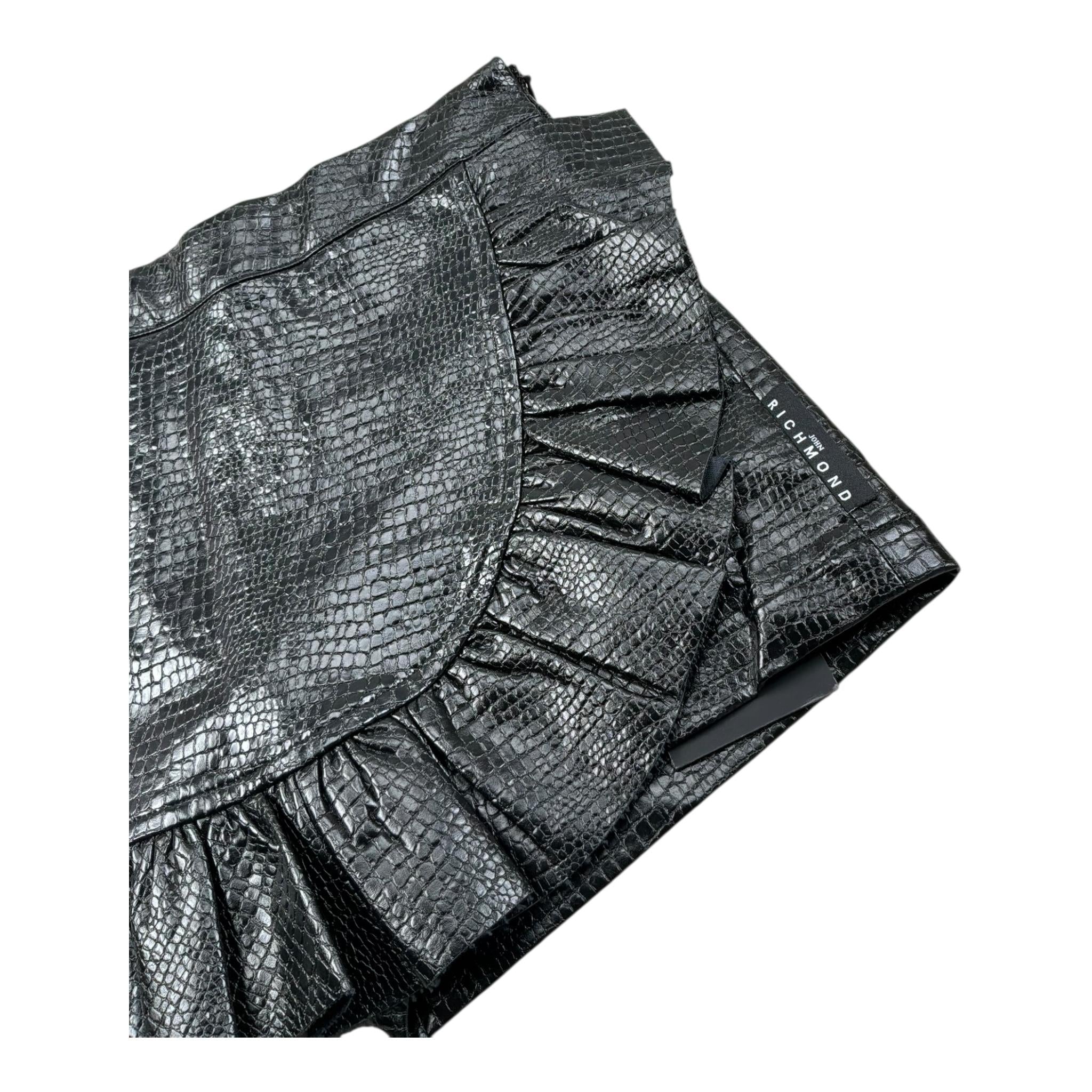 John Richmond Short Tinta Unita con Rouches per Bambina RGP26177GO NERO JOHN RICHMOND 