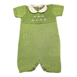 Gughelino Pagliaccetto In Filo Tinta Unita con Colletto In Contrasto per Neonata 3041 VERDE GUGHELINO 