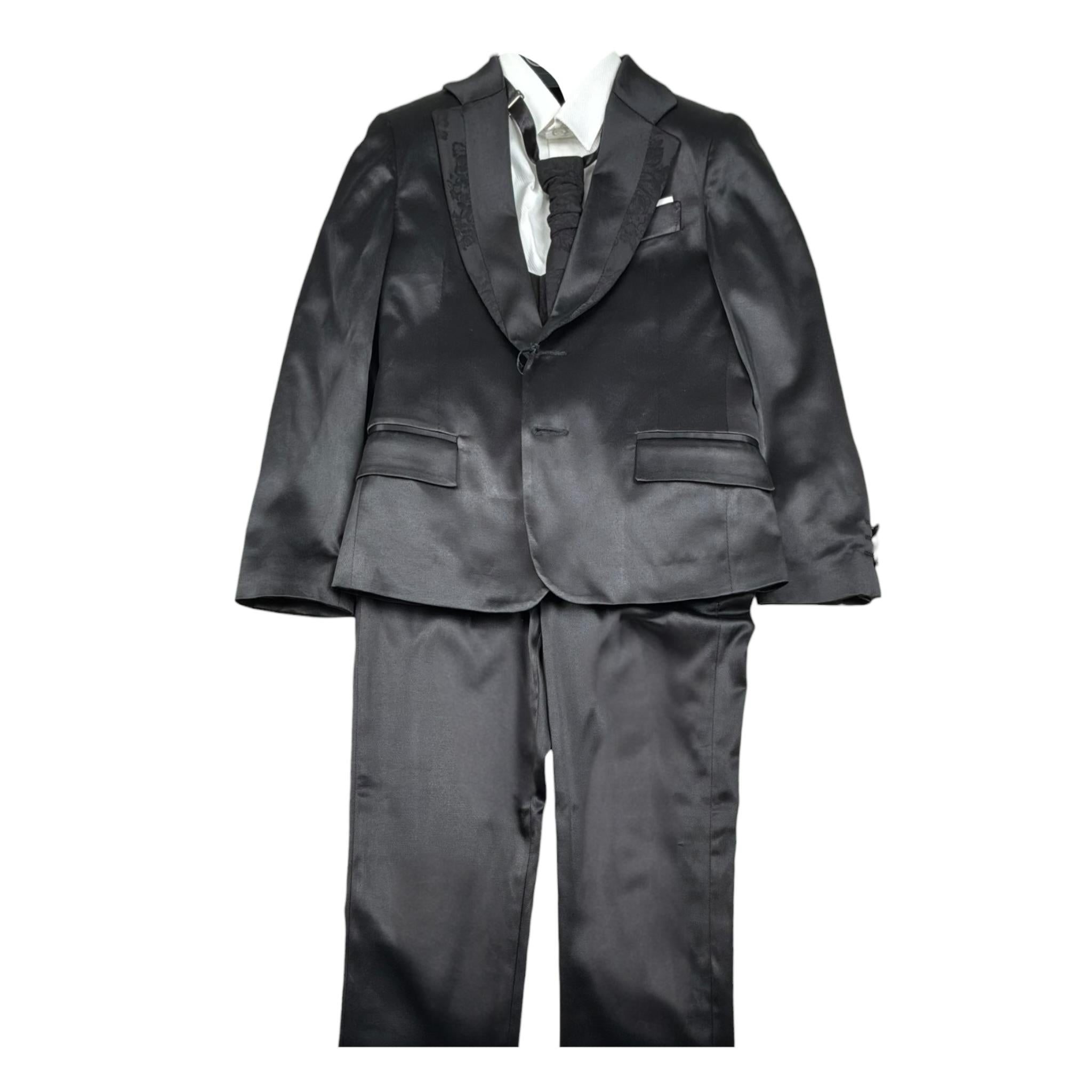 Qdk Completo 5 Pezzi Camicia-Giacca-Gilet-Cravatta-Pantalone per Bambino 100519 NERO QDK 