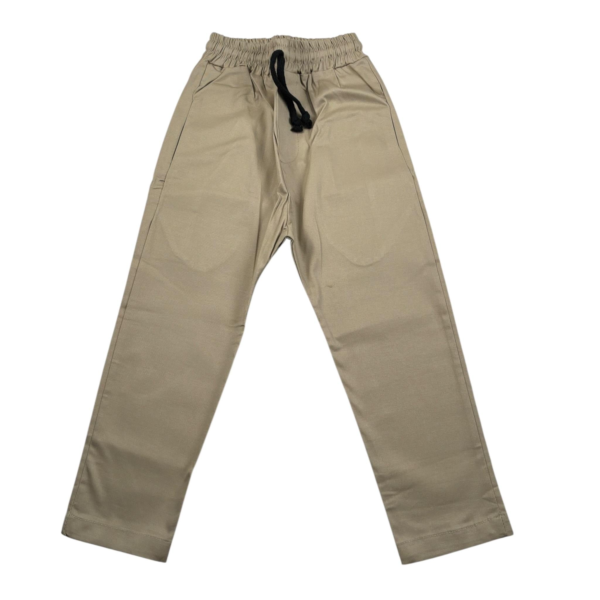 Numbers Pantalone tinta unita con Elastico In Vita Beige per Bambino RS228 BEIGE NUMBERS 